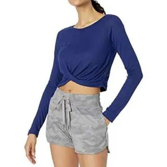 Womens Top 2X Ultra Lightweight Semi Sheer Rib Knit Wrap Long Sleeve Yoga - Picture 4 of 8